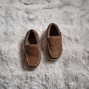 Little Kids Toddler Boat Shoes Size 6 M Tan Brown Roebuck & Co Slip Ons Preppy ✨